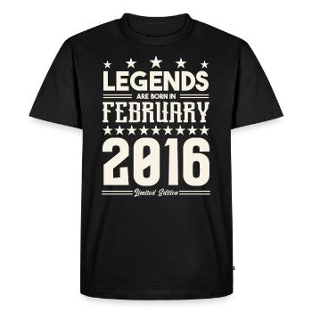 Gift Legend February 2016. Gift February 2016. - Men's Premium Organic T-Shirt - black - Front - Nico (187cm)