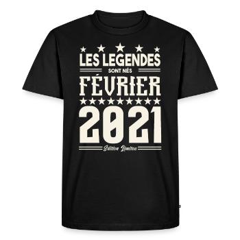 cadeau d'anniversaire Février 2021. février 2021. - T-shirt Premium bio Homme - noir - Devant - Nico (187cm)