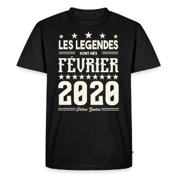 cadeau d'anniversaire Février 2020. février 2020. - T-shirt Premium bio Homme - noir - Devant - Nico (187cm)