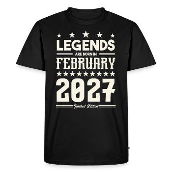 Cadeau Légende Février 2027. cadeau février 2027. - T-shirt Premium bio Homme - noir - Devant - Nico (187cm)
