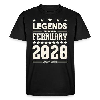 Gift Legend February 2028. Gift February 2028. - Men's Premium Organic T-Shirt - black - Front - Nico (187cm)
