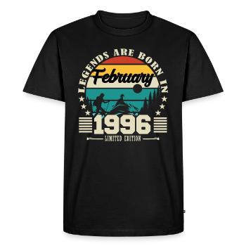 février 1996. Cadeau d'anniversaire février 1996. - T-shirt Premium bio Homme - noir - Devant - Nico (187cm)
