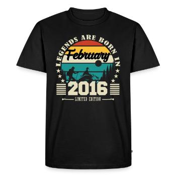 February 2016. Birthday gift February 2016. - Men's Premium Organic T-Shirt - black - Front - Nico (187cm)