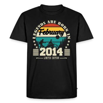 February 2014. Birthday gift February 2014. - Men's Premium Organic T-Shirt - black - Front - Nico (187cm)