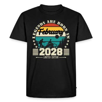 February 2028. Birthday gift February 2028. - Men's Premium Organic T-Shirt - black - Front - Nico (187cm)