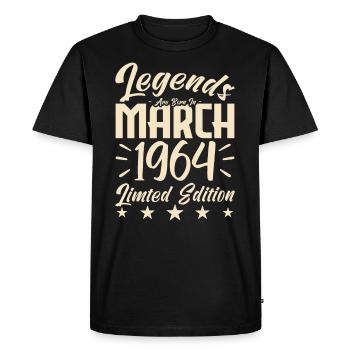 Naissance En Mars 1964. Cadeau d'anniversaire mars - T-shirt Premium bio Homme - noir - Devant - Nico (187cm)
