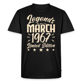 Naissance En Mars 1967. Cadeau d'anniversaire mars - T-shirt Premium bio Homme - noir - Devant - Nico (187cm)