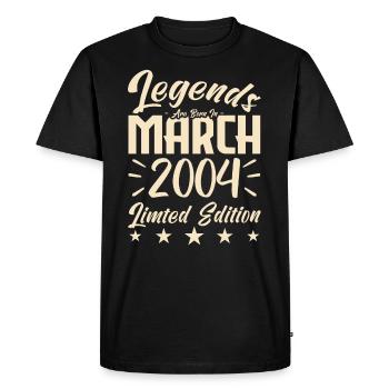 Naissance En Mars 2004. Cadeau d'anniversaire mars - T-shirt Premium bio Homme - noir - Devant - Nico (187cm)