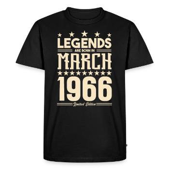 Cadeau Légende mars 1966. cadeau Mars 1966. March. - T-shirt Premium bio Homme - noir - Devant - Nico (187cm)