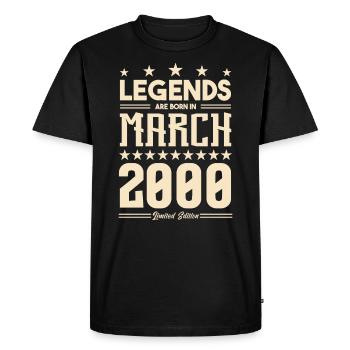 Gift Legend March 2000. gift March 2000. March. - Men's Premium Organic T-Shirt - black - Front - Nico (187cm)