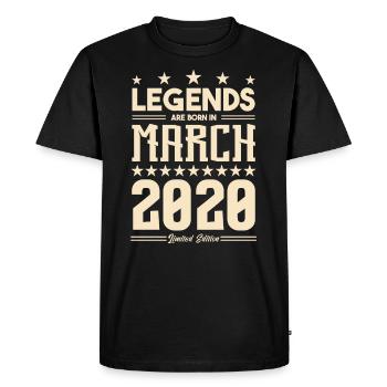 Cadeau Légende mars 2020. cadeau Mars 2020. March. - T-shirt Premium bio Homme - noir - Devant - Nico (187cm)