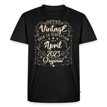 Vintage Né(e) en Avril 2023. anniversaire avril 20 - T-shirt Premium bio Homme - noir - Devant - Nico (187cm)
