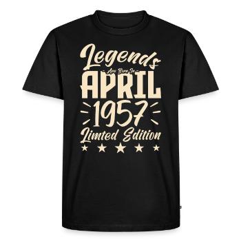 Naissance En avril 1957. Cadeau d'anniversaire. - T-shirt Premium bio Homme - noir - Devant - Nico (187cm)