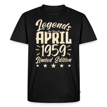 Naissance En avril 1959. Cadeau d'anniversaire. - T-shirt Premium bio Homme - noir - Devant - Nico (187cm)