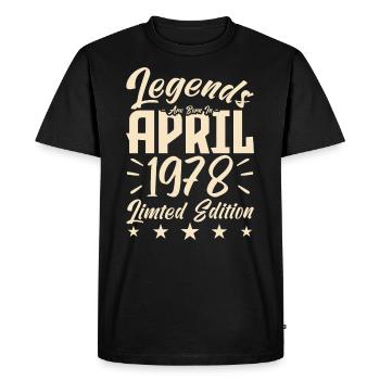 Naissance En avril 1978 Cadeau d'anniversaire 1978 - T-shirt Premium bio Homme - noir - Devant - Nico (187cm)