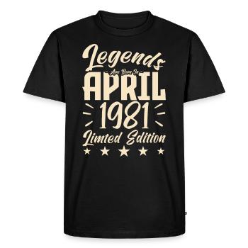 Naissance En avril 1981 Cadeau d'anniversaire 1981 - T-shirt Premium bio Homme - noir - Devant - Nico (187cm)