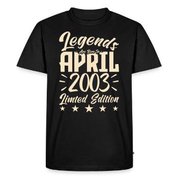 Naissance En avril 2003 Cadeau d'anniversaire 2003 - T-shirt Premium bio Homme - noir - Devant - Nico (187cm)
