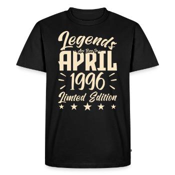 Naissance En avril 1996 Cadeau d'anniversaire 1996 - T-shirt Premium bio Homme - noir - Devant - Nico (187cm)