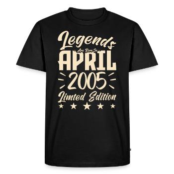 Naissance En avril 2005 Cadeau d'anniversaire 2005 - T-shirt Premium bio Homme - noir - Devant - Nico (187cm)
