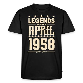 Cadeau Légende Avril 1958 cadeau avril 1958. April - T-shirt Premium bio Homme - noir - Devant - Nico (187cm)