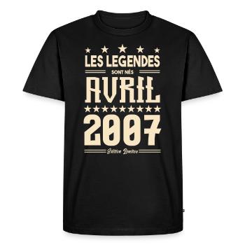 cadeau d'anniversaire Avril 2007 cadeau avril 2007 - T-shirt Premium bio Homme - noir - Devant - Nico (187cm)