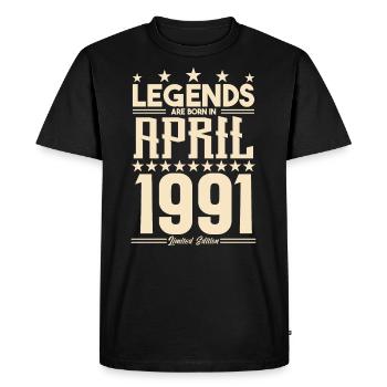 Gift Legend April 1991 gift April 1991. April - Men's Premium Organic T-Shirt - black - Front - Nico (187cm)