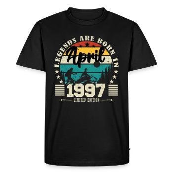 Avril 1997 Cadeau d'anniversaire avril 1997. April - T-shirt Premium bio Homme - noir - Devant - Nico (187cm)