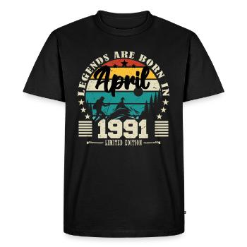April 1991 Birthday gift April 1991. April - Men's Premium Organic T-Shirt - black - Front - Nico (187cm)