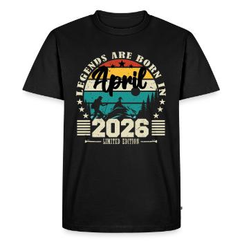 April 2026 Birthday gift April 2026. April - Men's Premium Organic T-Shirt - black - Front - Nico (187cm)