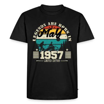May 1957 Birthday present May 1957. May 1957. - Men's Premium Organic T-Shirt - black - Front - Nico (187cm)