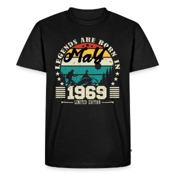 Mai 1969 Cadeau d'anniversaire mai 1969. May 1969. - T-shirt Premium bio Homme - noir - Devant - Nico (187cm)