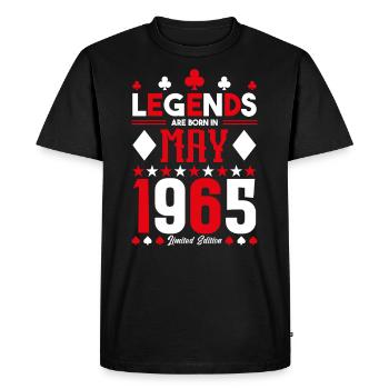 birthday gift May 1965. card games . May - Men's Premium Organic T-Shirt - black - Front - Nico (187cm)