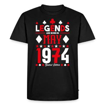 birthday gift May 1974. card games . May - Men's Premium Organic T-Shirt - black - Front - Nico (187cm)
