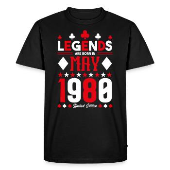 birthday gift May 1980. card games . May - Men's Premium Organic T-Shirt - black - Front - Nico (187cm)