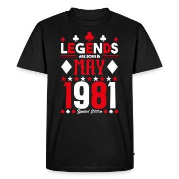 birthday gift May 1981. card games . May - Men's Premium Organic T-Shirt - black - Front - Nico (187cm)