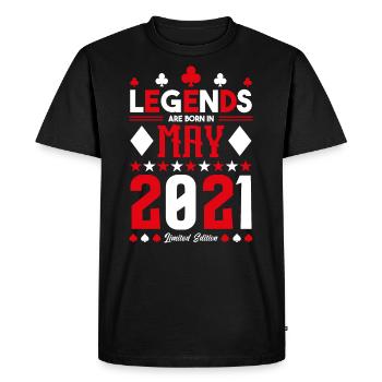 cadeau d'anniversaire Mai 2021. jeux de carte .May - T-shirt Premium bio Homme - noir - Devant - Nico (187cm)