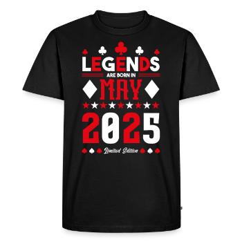 cadeau d'anniversaire Mai 2025. jeux de carte .May - T-shirt Premium bio Homme - noir - Devant - Nico (187cm)