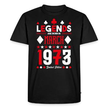 cadeau d'anniversaire Mars 1973. jeux de carte . - T-shirt Premium bio Homme - noir - Devant - Nico (187cm)