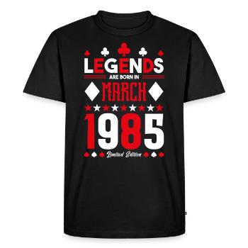cadeau d'anniversaire Mars 1985. jeux de carte. - T-shirt Premium bio Homme - noir - Devant - Nico (187cm)