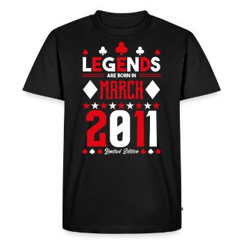 cadeau d'anniversaire Mars 2011. jeux de carte. - T-shirt Premium bio Homme - noir - Devant - Nico (187cm)