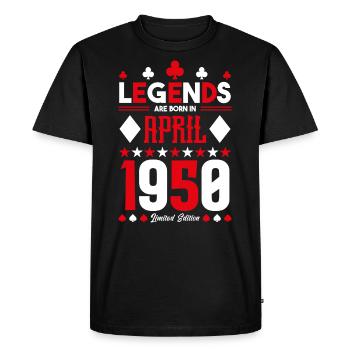 cadeau d'anniversaire avril 1950. jeux de carte. - T-shirt Premium bio Homme - noir - Devant - Nico (187cm)