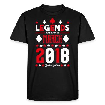 cadeau d'anniversaire Mars 2018. jeux de carte. - T-shirt Premium bio Homme - noir - Devant - Nico (187cm)