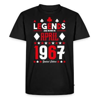 cadeau d'anniversaire avril 1967. jeux de carte. - T-shirt Premium bio Homme - noir - Devant - Nico (187cm)