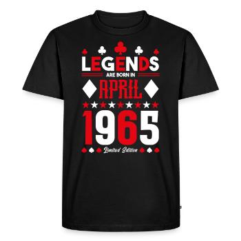 cadeau d'anniversaire avril 1965. jeux de carte. - T-shirt Premium bio Homme - noir - Devant - Nico (187cm)