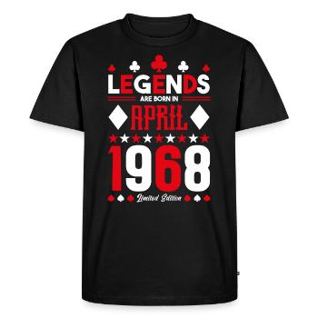 cadeau d'anniversaire avril 1968. jeux de carte. - T-shirt Premium bio Homme - noir - Devant - Nico (187cm)
