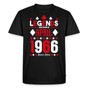 cadeau d'anniversaire avril 1966. jeux de carte. - T-shirt Premium bio Homme - noir - Devant - Nico (187cm)