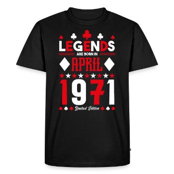 cadeau d'anniversaire avril 1971. jeux de carte. - T-shirt Premium bio Homme - noir - Devant - Nico (187cm)