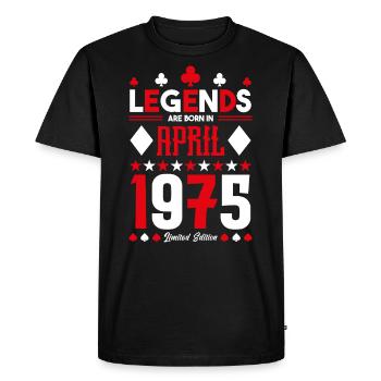 cadeau d'anniversaire avril 1975. jeux de carte. - T-shirt Premium bio Homme - noir - Devant - Nico (187cm)