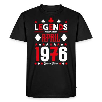 cadeau d'anniversaire avril 1976. jeux de carte. - T-shirt Premium bio Homme - noir - Devant - Nico (187cm)