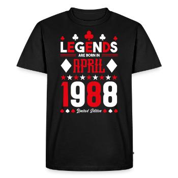 cadeau d'anniversaire avril 1988. jeux de carte. - T-shirt Premium bio Homme - noir - Devant - Nico (187cm)